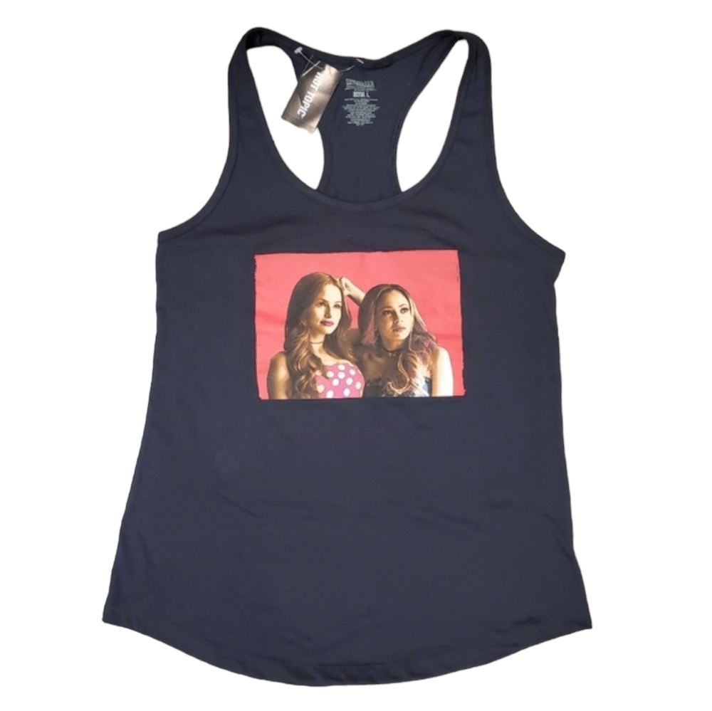 Hot Topic Black Riverdale Choni Faces Print Racerback Tank Top Juniors Large - Picture 9 of 10